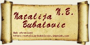 Natalija Bubalović vizit kartica